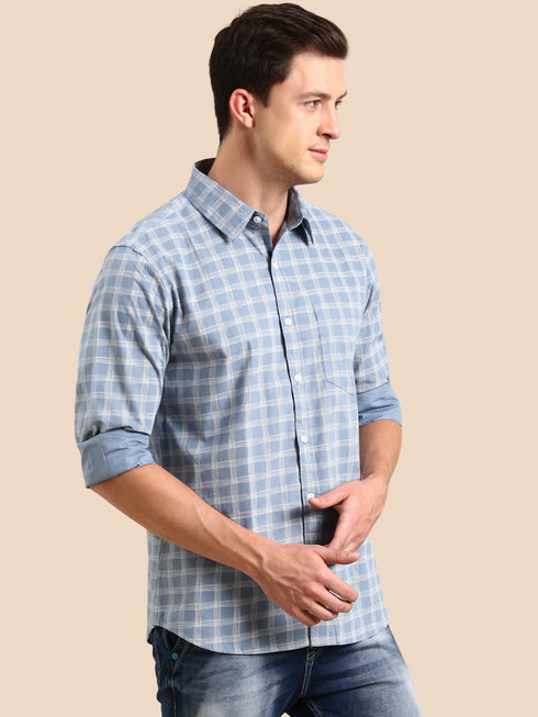 Blue Checks Full Sleeves Shirt